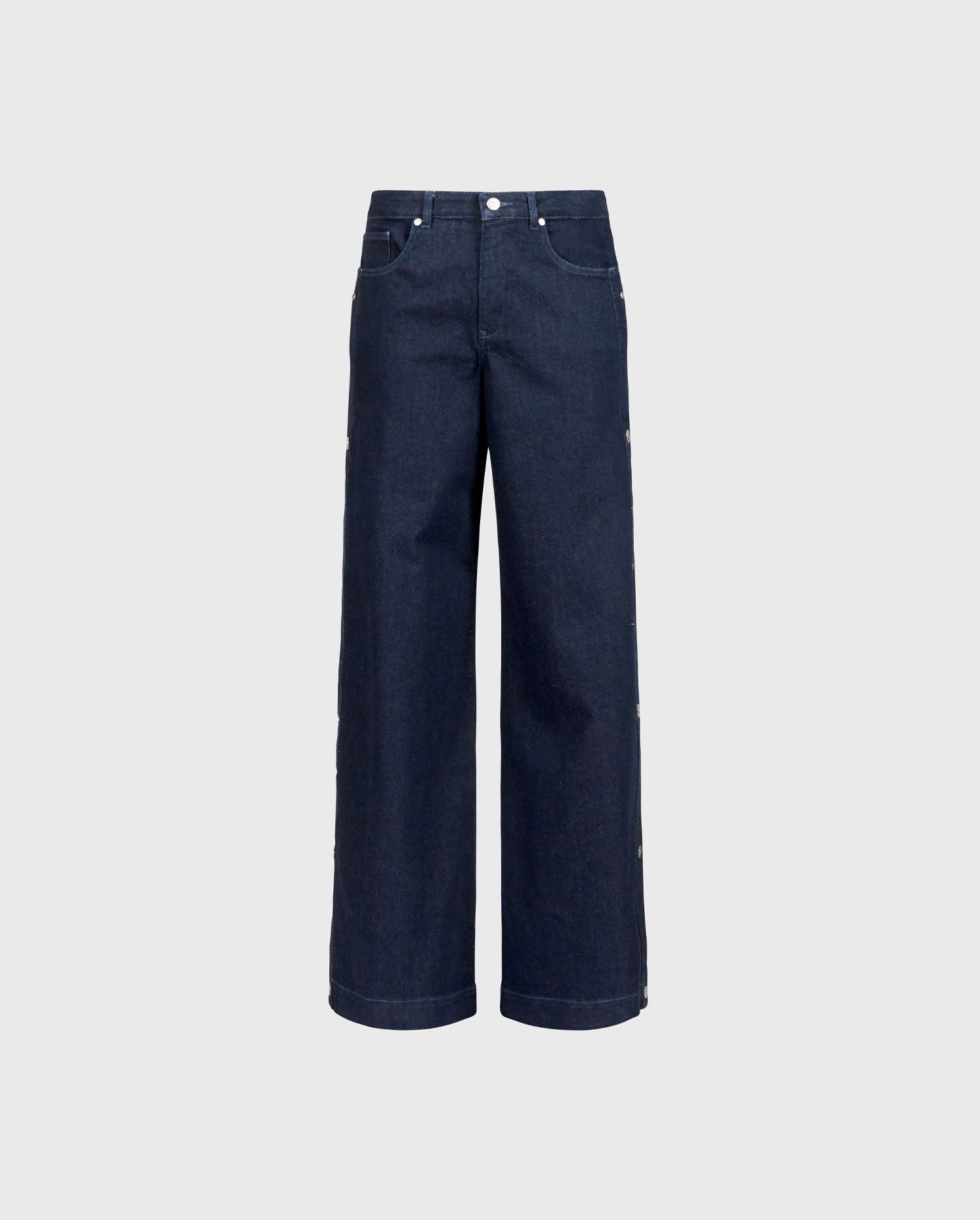 ANNE FONTAINE: PRESLEY - P20 Jeans: Dark washed jeans with snaps along the side