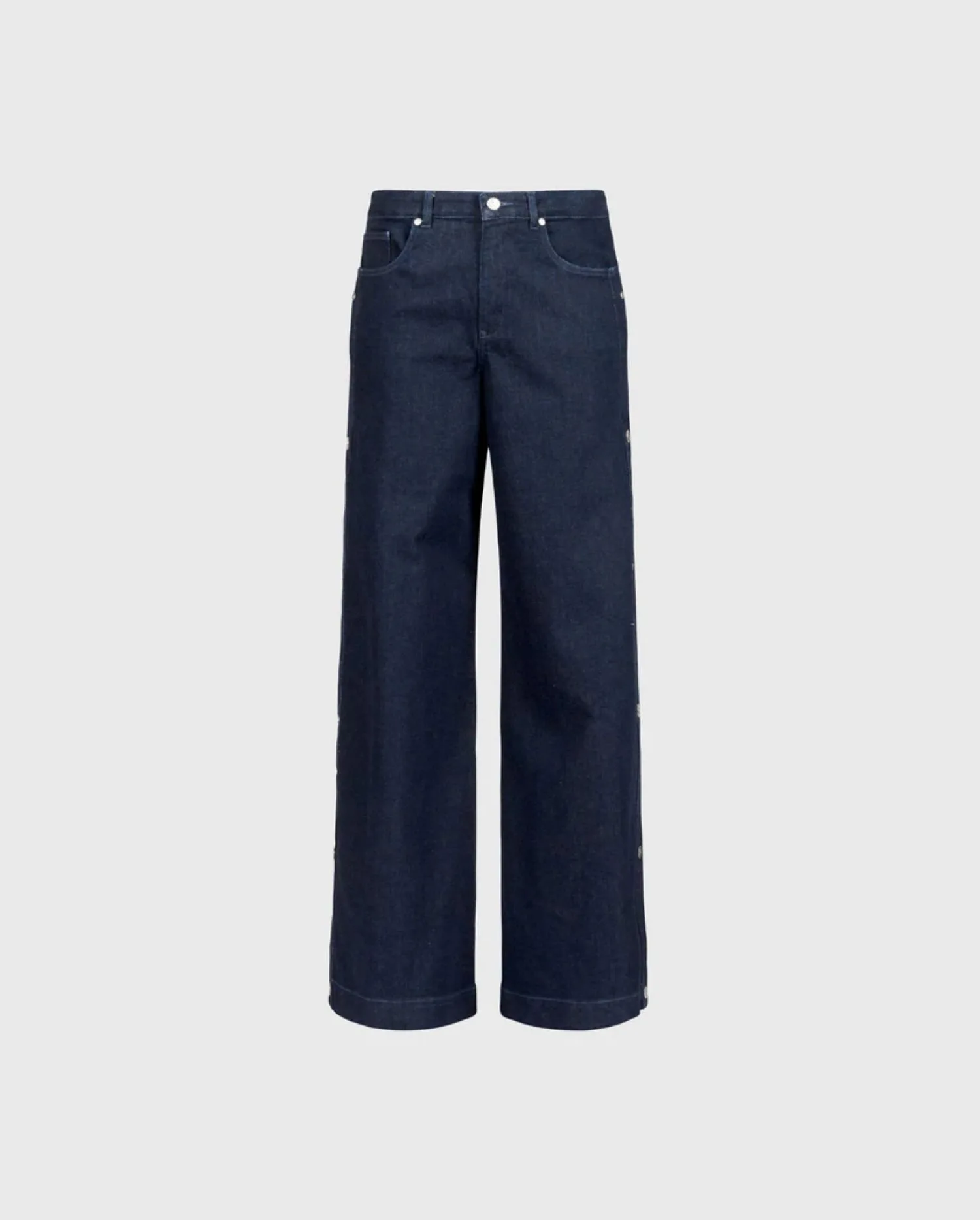 Discover the PRESLEY Dark Blue Washed Jeans With Snaps Along The Side by designer ANNE FONTAINE 