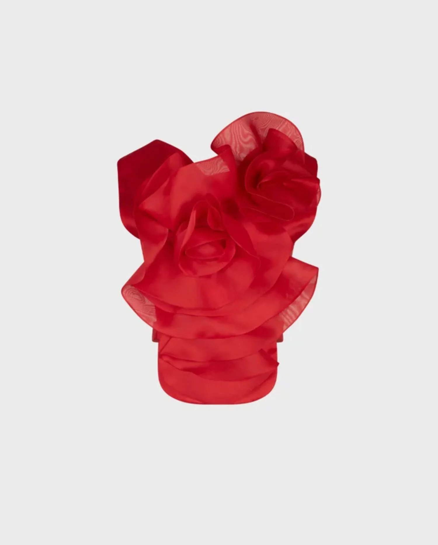 Discover the READER Red Silk Shirtfront With Large Flower by designer ANNE FONTAINE