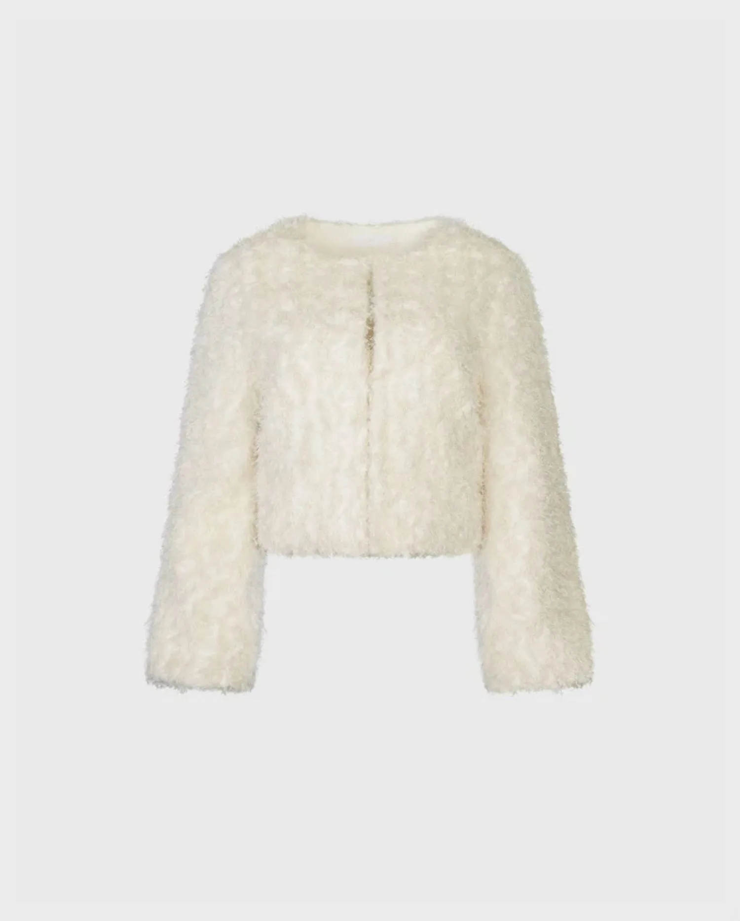 Discover the FLORE White Cropped Boxy Jacket With Balloon Sleeves by designer ANNE FONTAINE