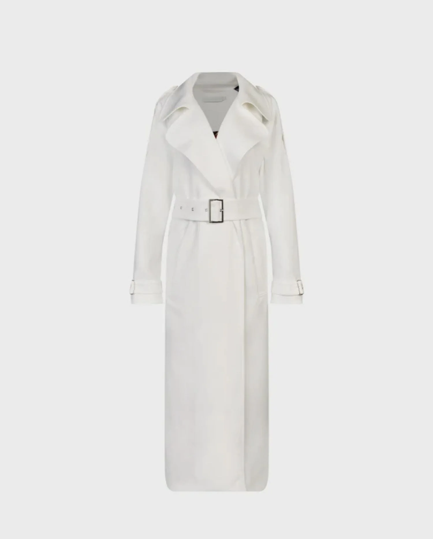 Discover the Rumba Brown White Long-Line Trench Coat by designer ANNE FONTAINE