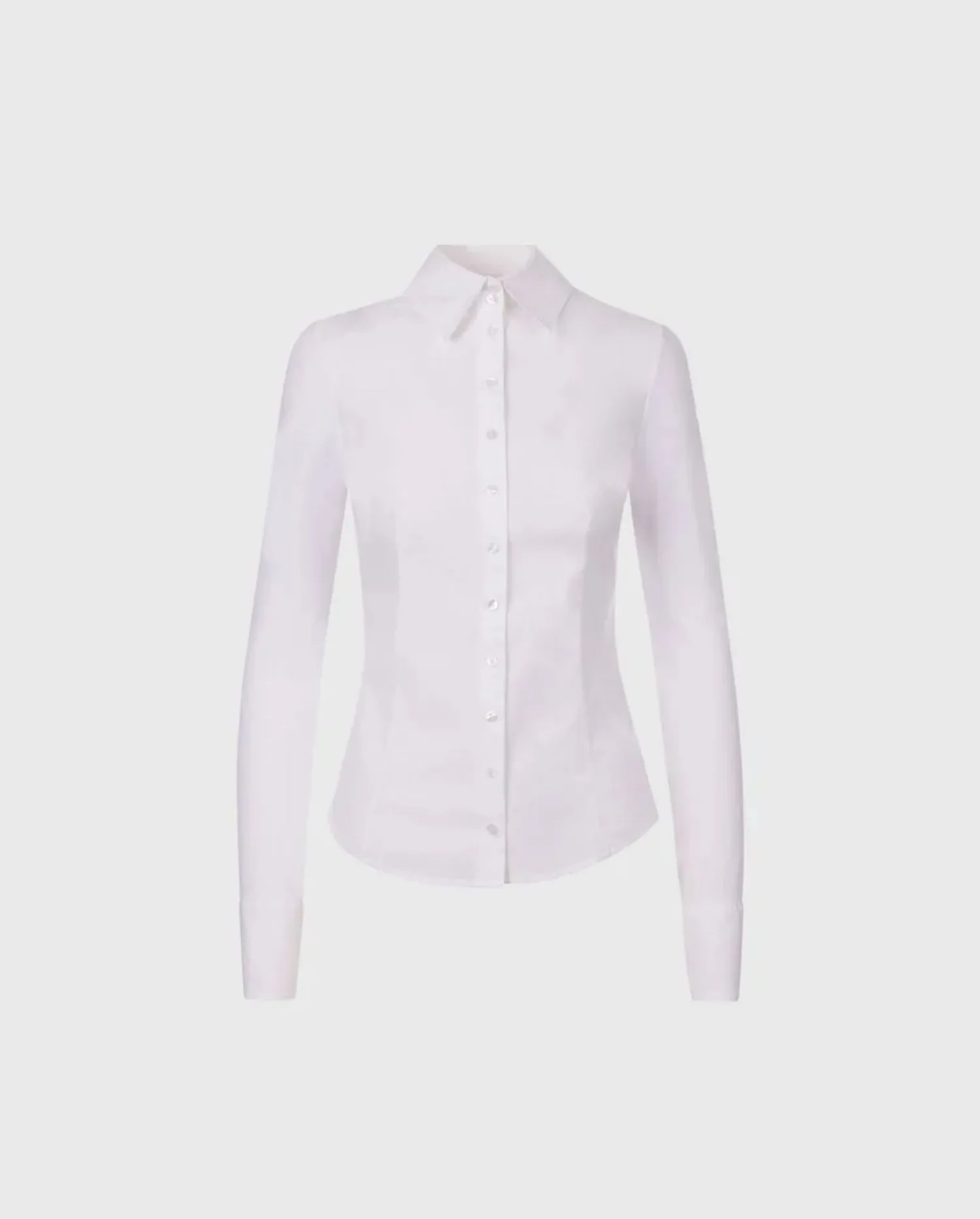Discover the ARMANTINE White Long Sleeve Fitted and Tailored Designer Shirt by designer ANNE FONTAINE 