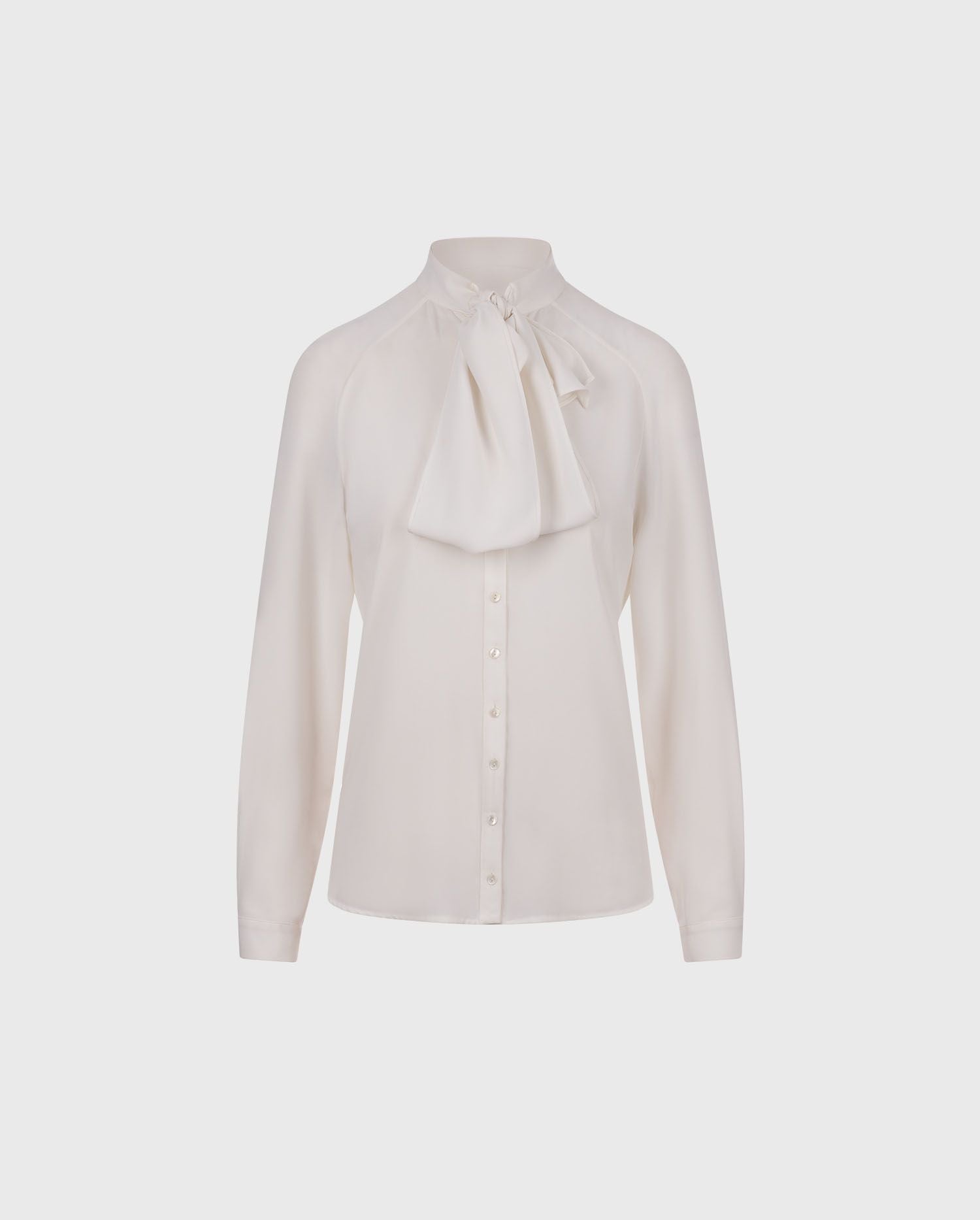 Anne Fontaine: SANTANA: Crepe shirt with knotted tie collar