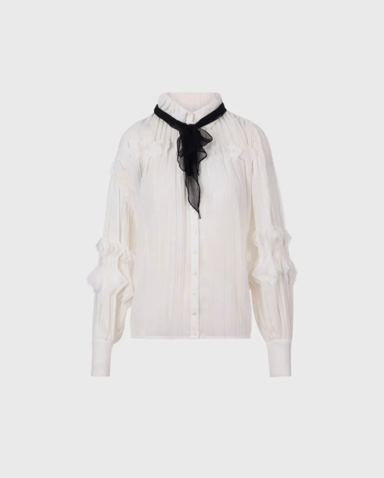 Discover the SAMANTHA White Chiffon Shirt With a Removable Necktie by designer ANNE FONTAINE