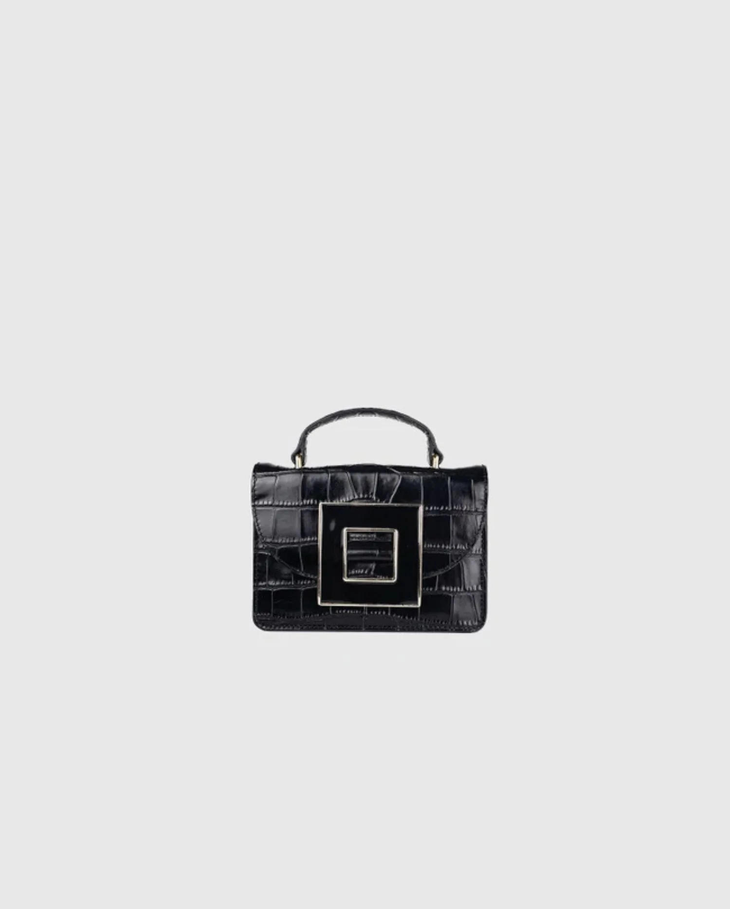 Discover the BERLIOZ Mini Croc-Embossed Patent Leather Handbag by designer ANNE FONTAINE