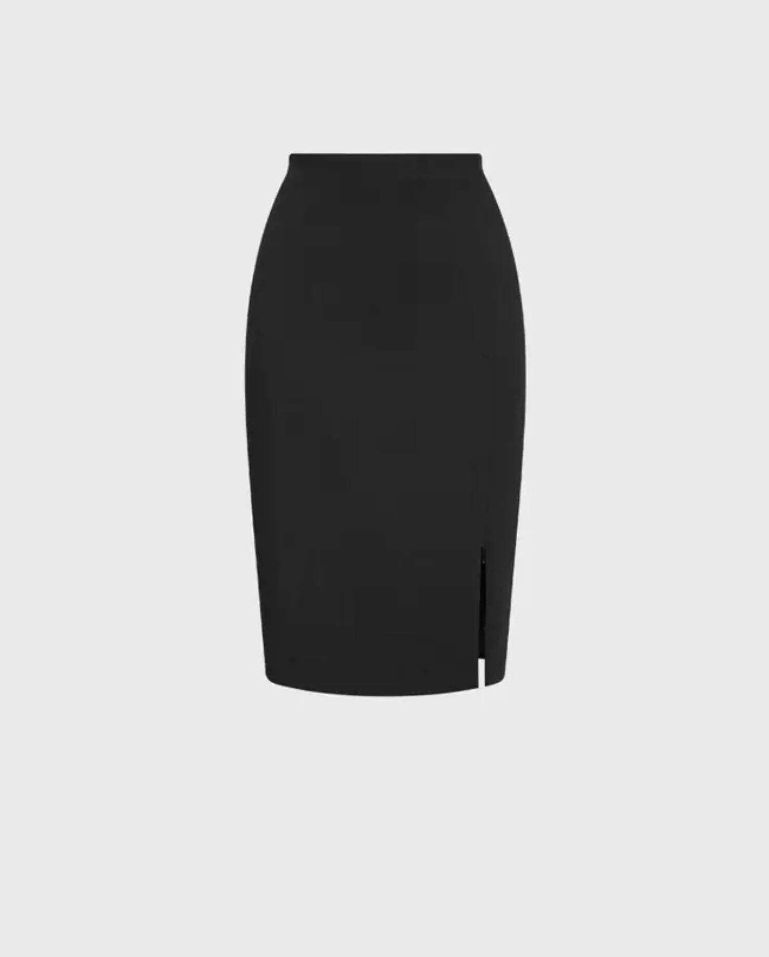 Discover the ABELLA Black Straight Line Midi Skirt with Adjustable Front Zippered Slit by designer ANNE FONTAINE