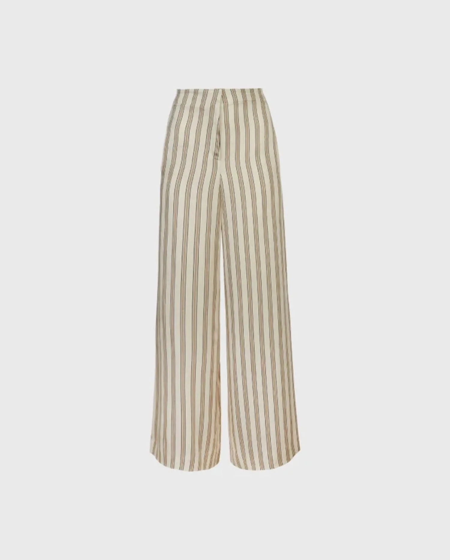Discover the Pastis Beige And White Striped Wide-Leg Pant In Fluid Crepe Fabric by designer ANNE FONTAINE 