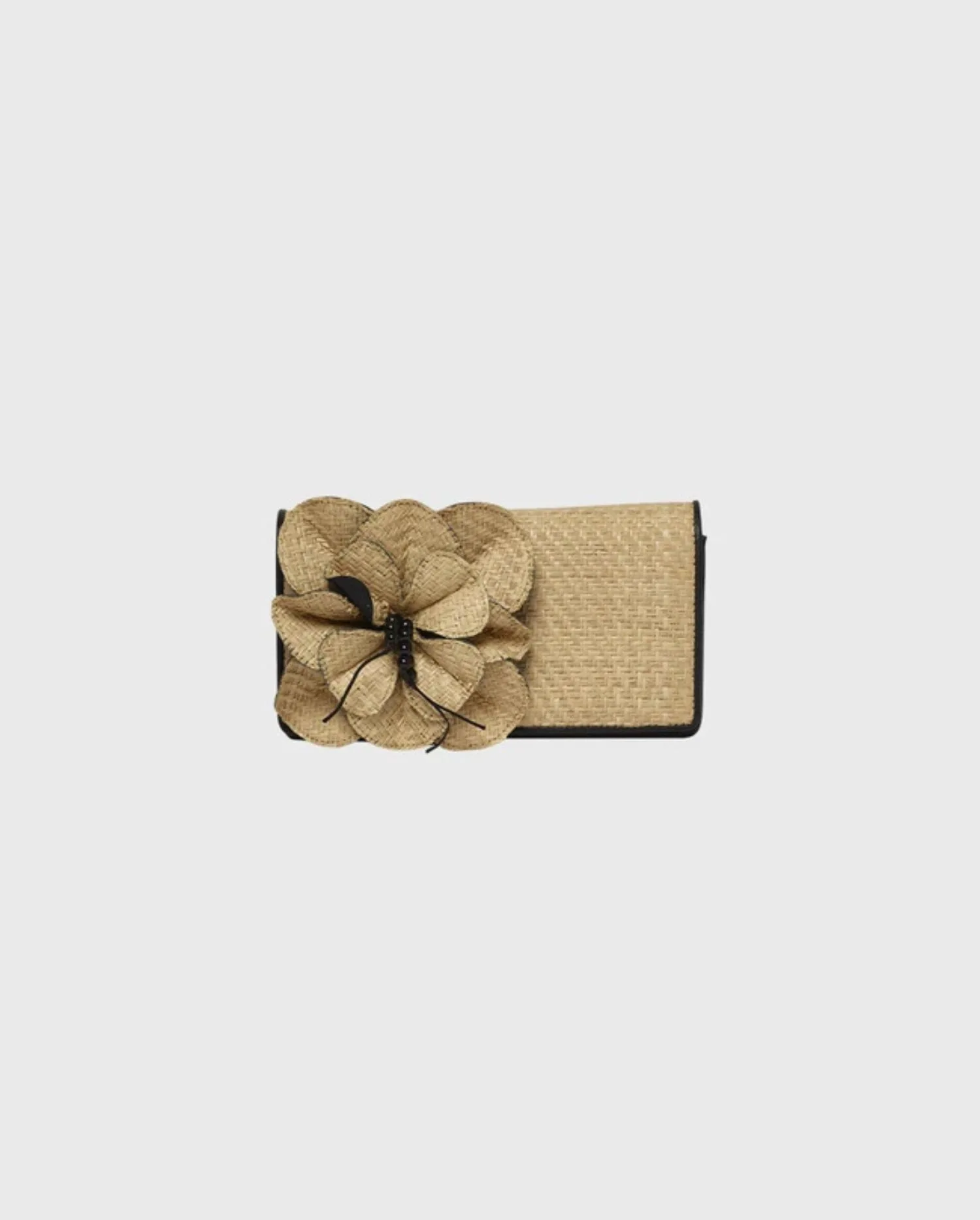 Discover the Garbo Beige Raffia Shoulder Bag Topped With a Raffia Flower by designer ANNE FONTAINE 