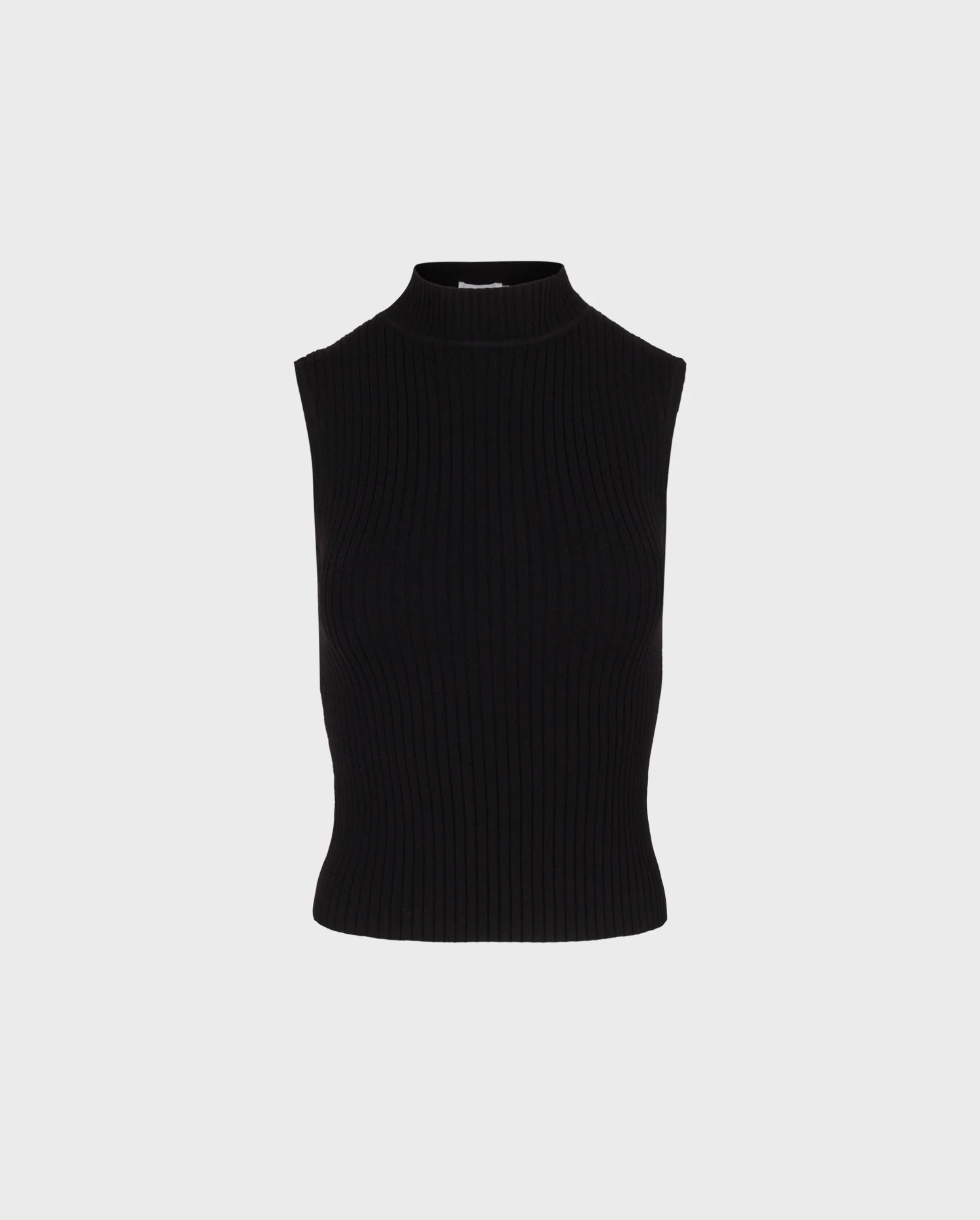 Discover the Solo Sleeveless Black Knit Mockneck Turtleneck from designer ANNE FONTAINE
