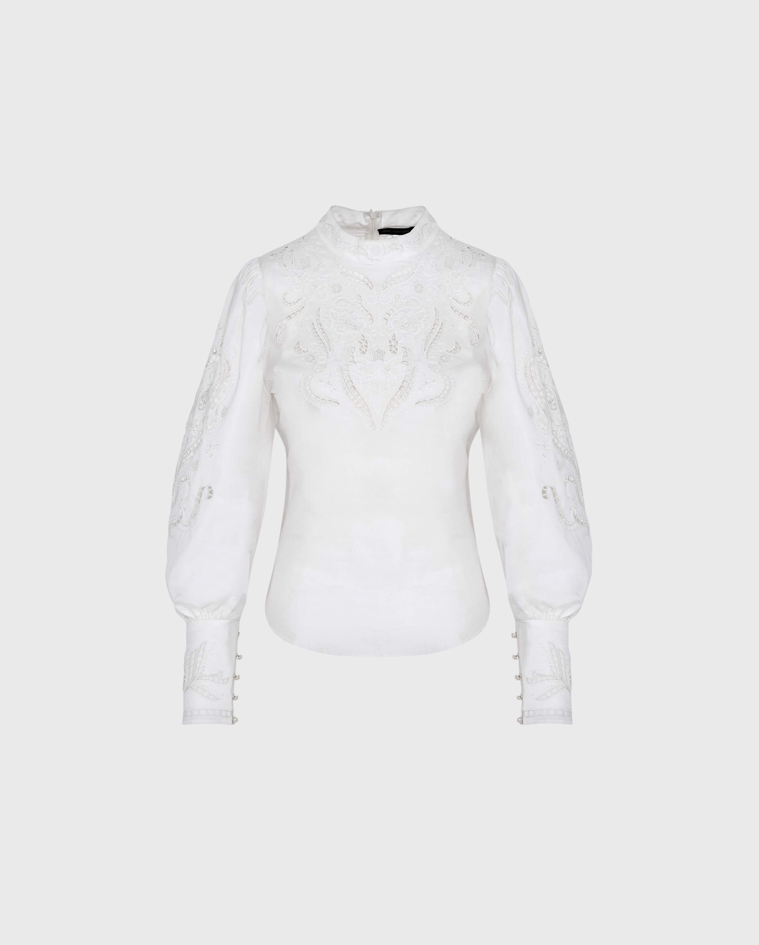 Explore the SUCRE openwork embroidered blouse in moon white from ANNE FONTAINE