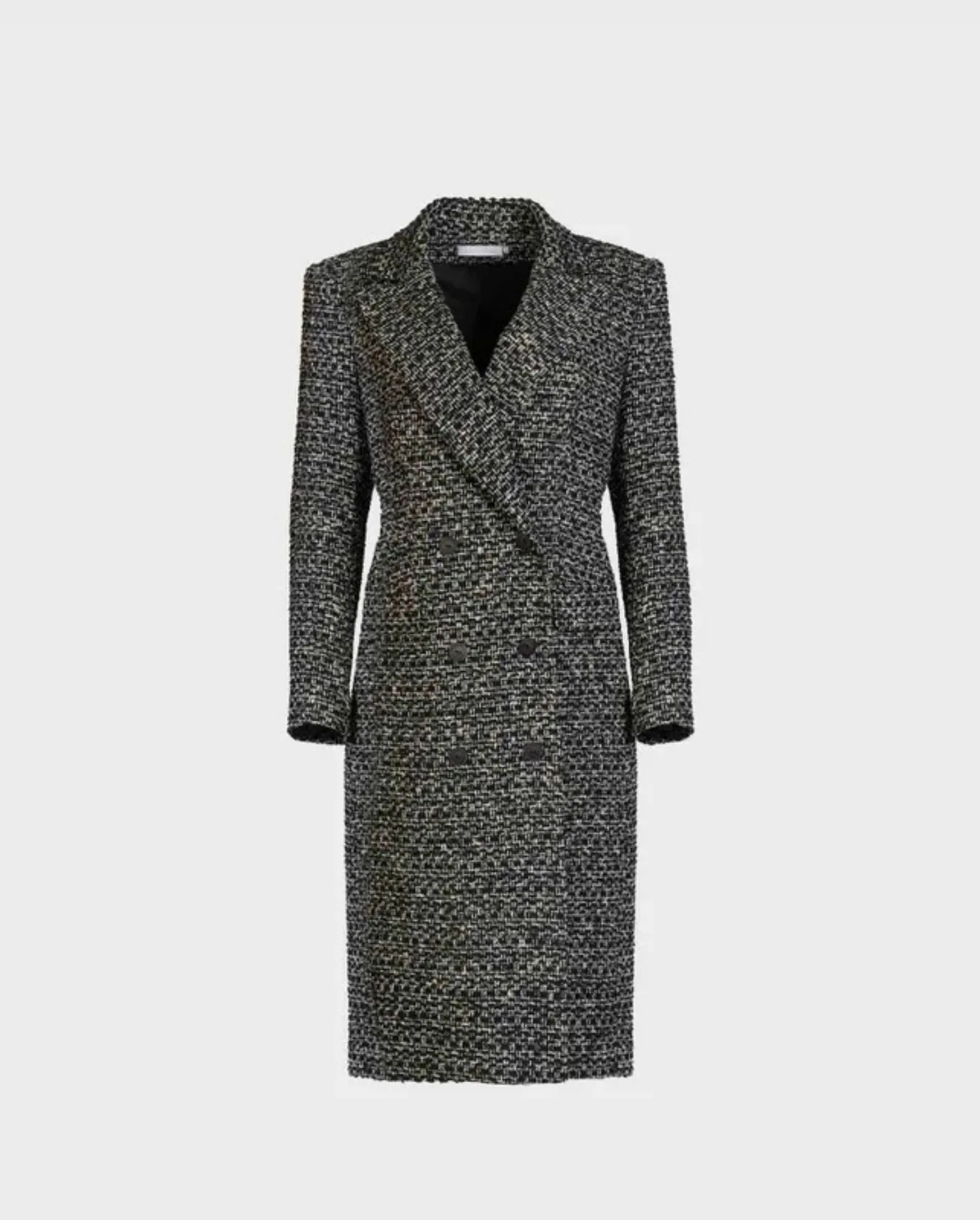 Discover the Theophile Black and White Heavy Textured Tweed Coat by designer ANNE FONTAINE