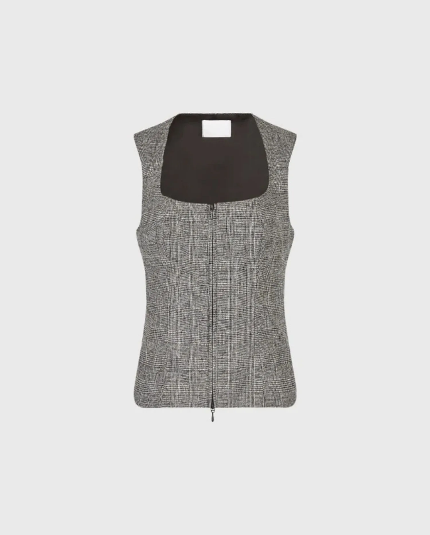 Discover the HESTIA Sleeveless Tailored Black & White Vest With Corset Back by designer ANNE FONTAINE