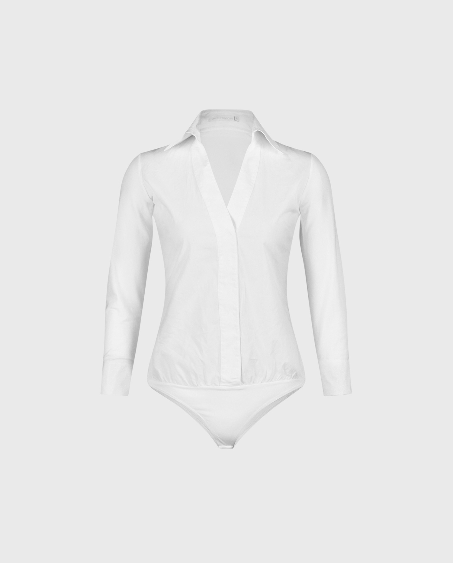 Shop the VERENE poplin and jersey bodysuit with large point collar from ANNE FONTAINE